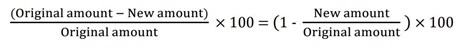 percent decrease formula numerical test