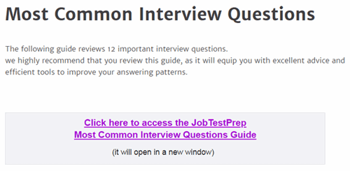 JobTestPrep Interview Preparation PDF Guide Snippet